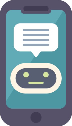 Chatbot app displaying on smartphone screen vector image