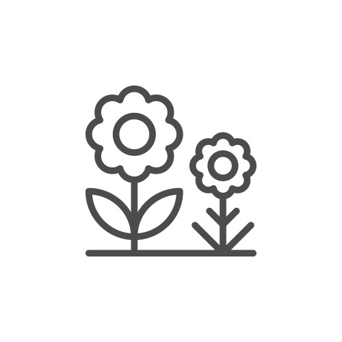 Flowers plant line outline icon vector image