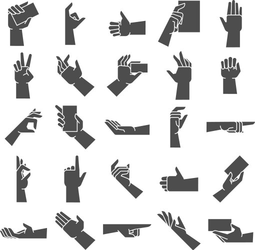 Hand gesture silhouette pointing vector image