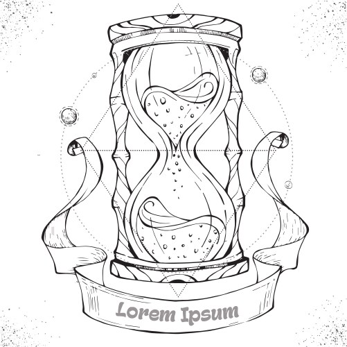 hand drawn hourglass vector image