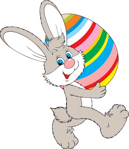 Easter bunny painting an egg Royalty Free Vector Image