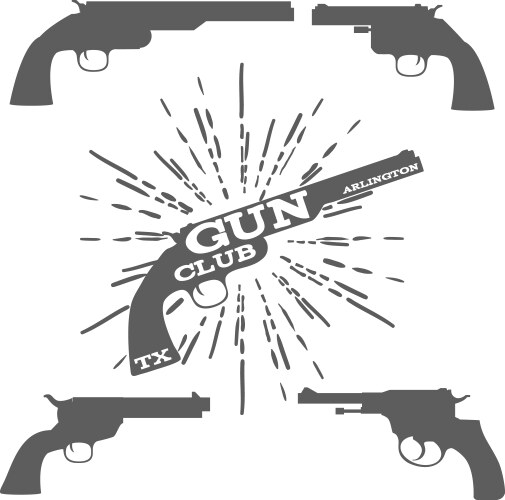 gun club design elements vector image