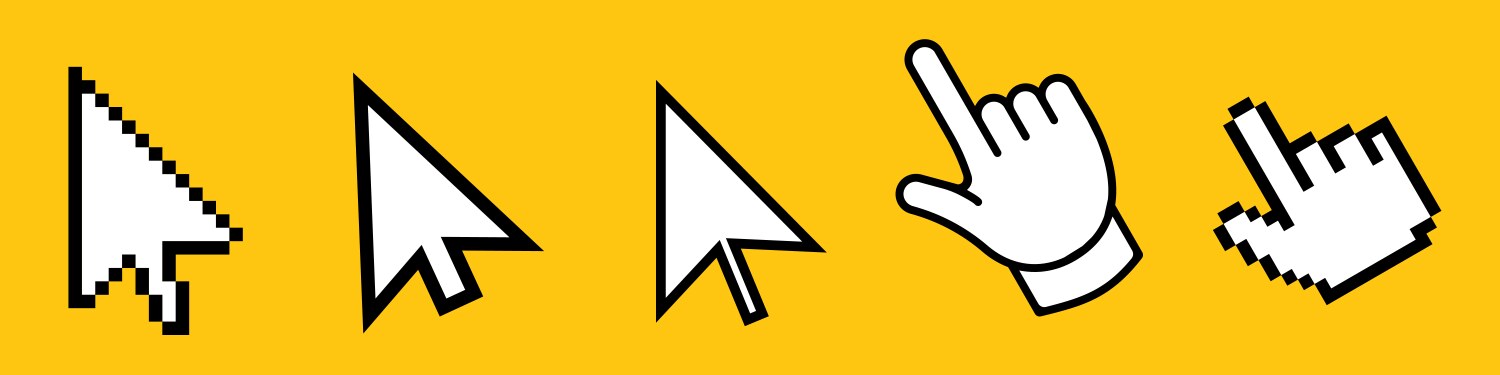 click cursor icon computer mouse pointer arrow vector image