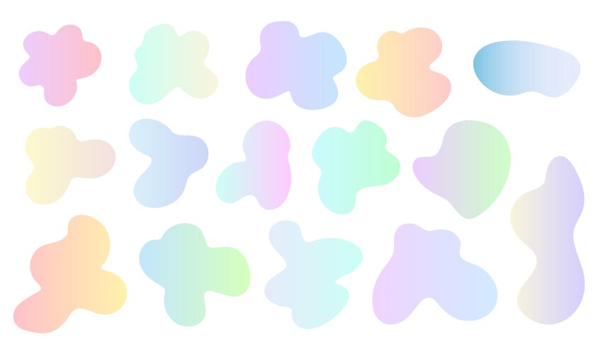 Irregular gradient blob shape asymmetric elements vektorbild