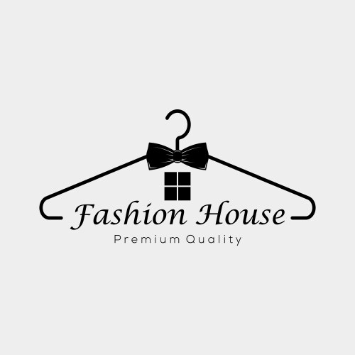 Hanger fashion and bow tie minimalist logo design vector image