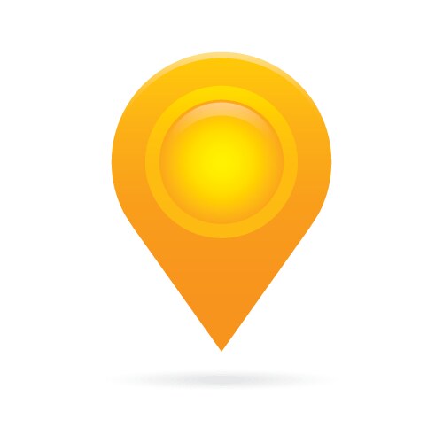 Orange map pointer icon marker gps location flag vector image