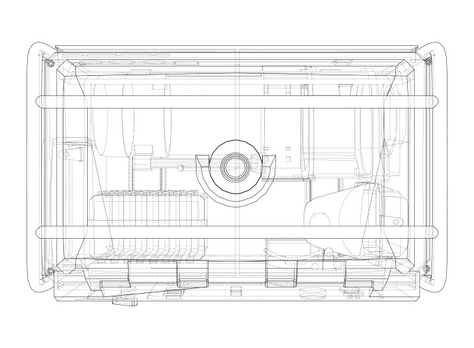 Mobile power generator blueprints Royalty Free Vector Image