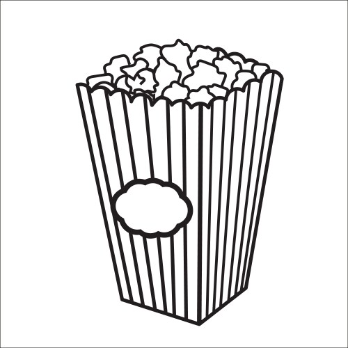 with sketch popcorn bucket vector image