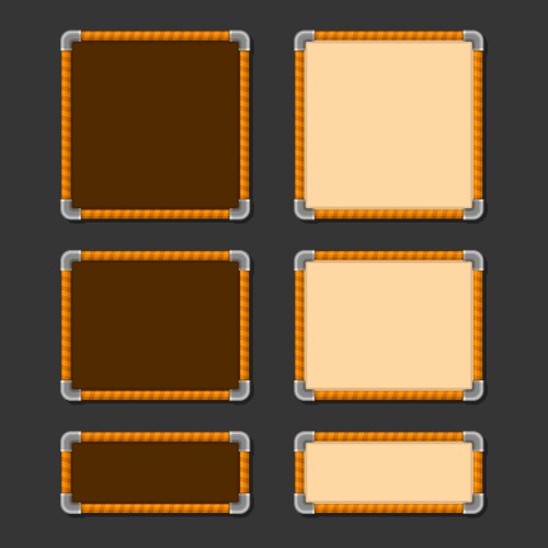 Game ui big kit template wooden menu Royalty Free Vector