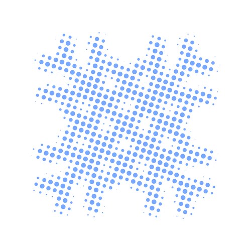 Snowflake halftone dot icon array vector image