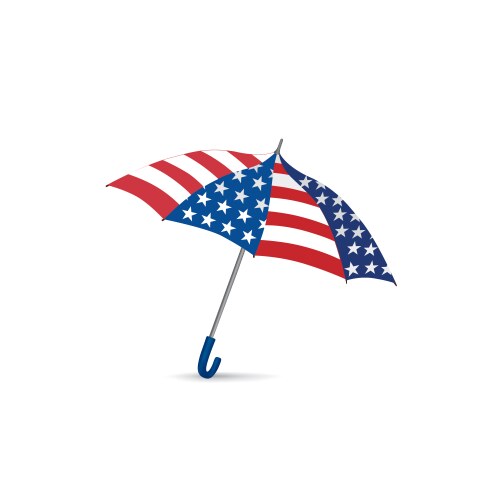 USA Flag Umbrella - Patriotic Accessory Vector Image
