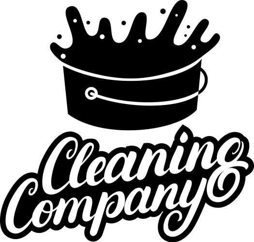 hand written lettering cleaning company logo label vector