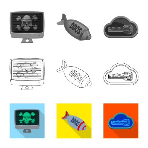 Isolated object of virus and secure symbol set vector image