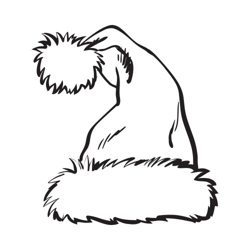 Red Santa Hat Sketch Vector Image