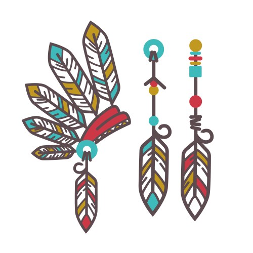 Injun or indian native american in feather hat Vector Image