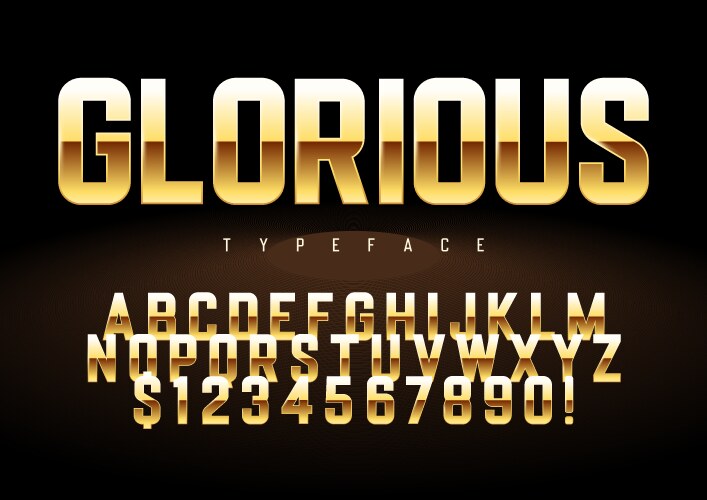 High class golden alphabet letters set Royalty Free Vector