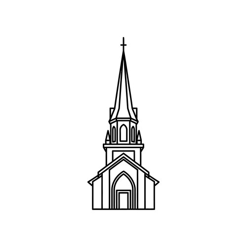 Elegant Church Line Drawing Vector Image
