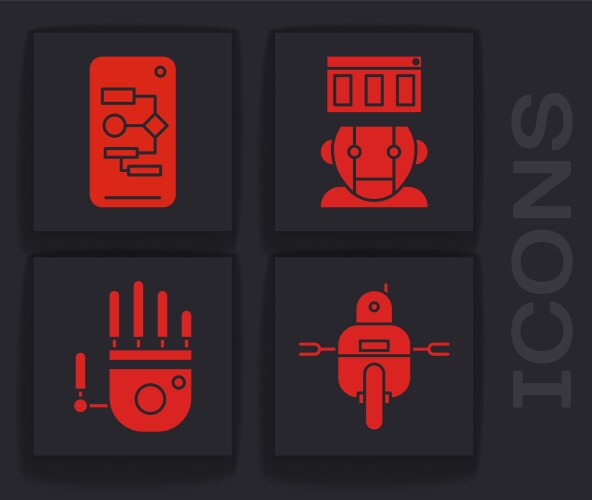 Set robot algorithm and mechanical vector image