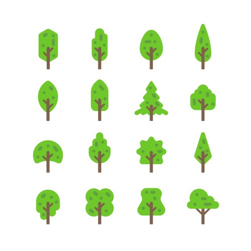 Flat design autumn leaf shapes set Royalty Free Vector Image