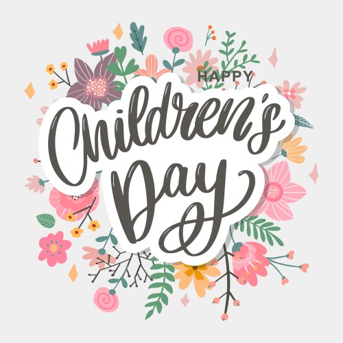 happy children day cute greeting card with funny vector image