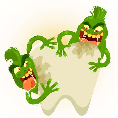 ugly tooth germs vector image vector image