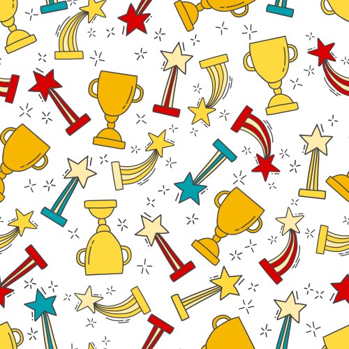 Victory icons pattern seamless white background – Free Vector | VectorStock