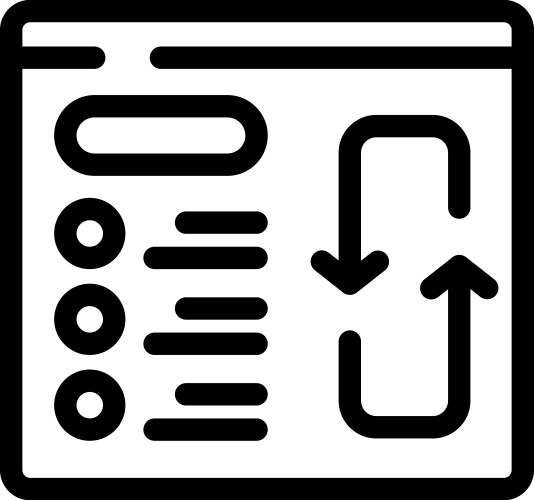 Website showing concept of data synchronization vektorbild