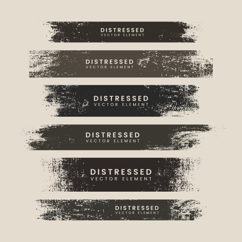 Distressed stroke texture banners vector image