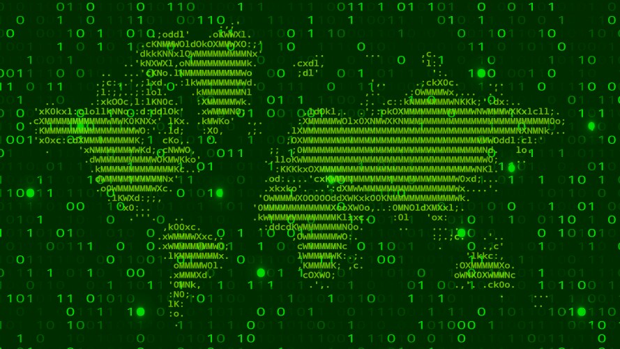 Matrix Binary Code Background - Hacking vector image
