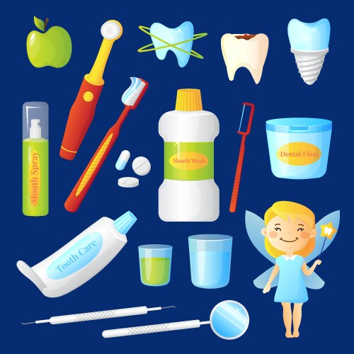 Teeth care set vector image