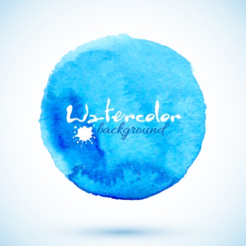 Blue Watercolor Splash Circle Vector Image