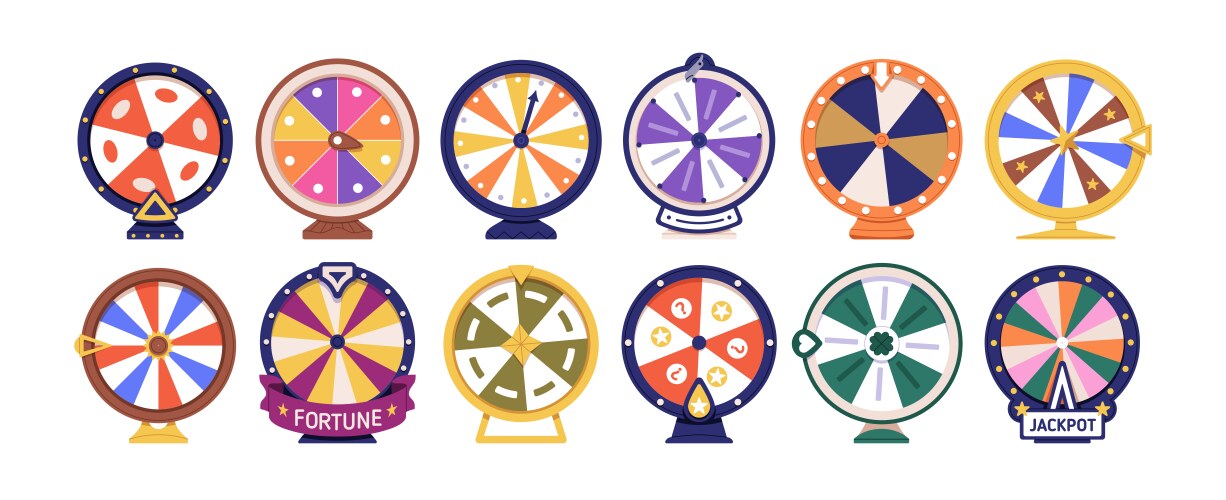 spinning wheel casino luck game fortune circles vector