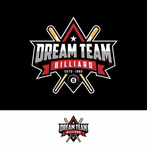 Billiard Badge Icon - 8 Ball Sports Logo Vector Image