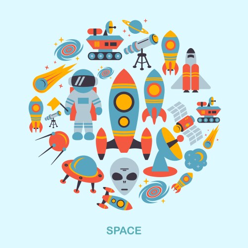 Space icons set Royalty Free Vector Image - VectorStock