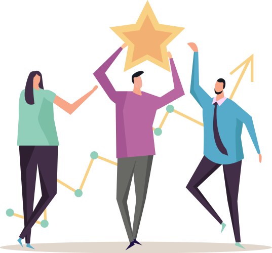 Teamwork flat concept Royalty Free Vector Image