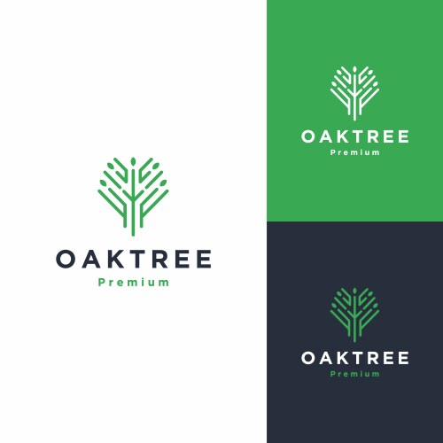 Tree house green negative space logo Royalty Free Vector