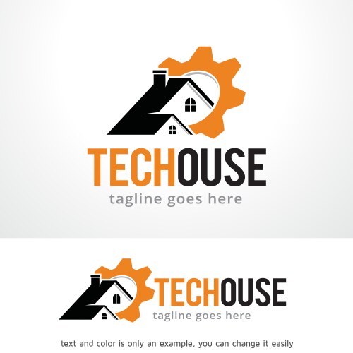 house technology logo template vector image