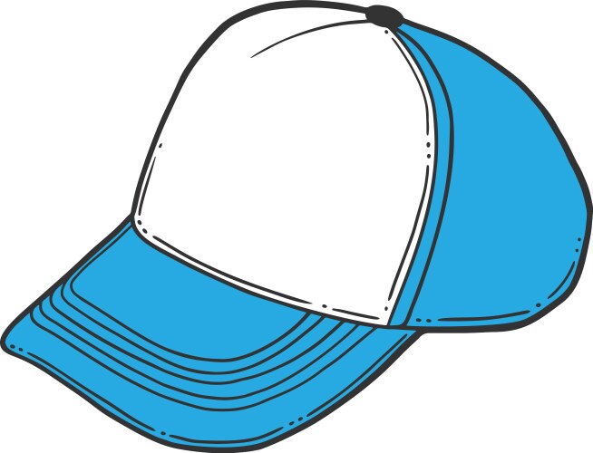 Doodle Baseball Cap - Trucker Hat Vector Image