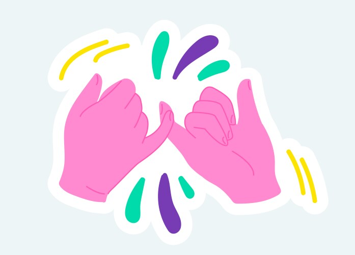 Pinky Promise Hands - Connection Symbol Vector Image