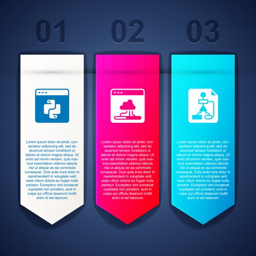 Set python programming language cloud technology vector image