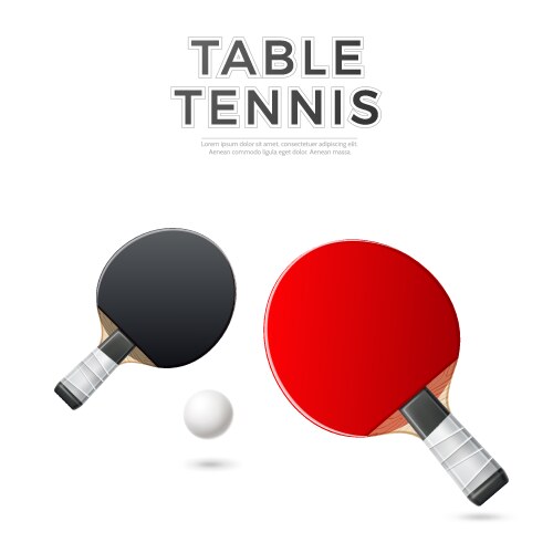 Table tennis rockets ball ping pong Royalty Free Vector
