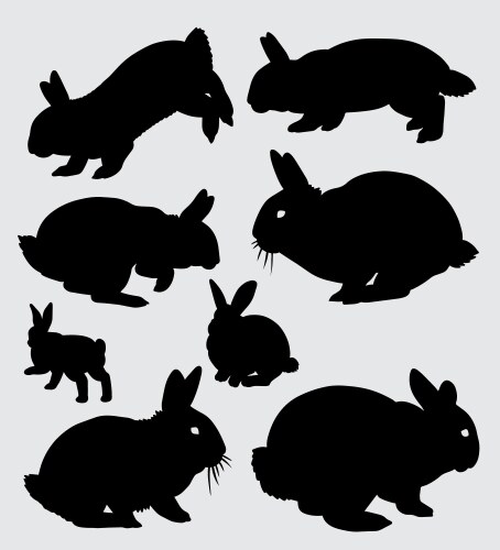 Rabbit Silhouette Animal Art Vector Image