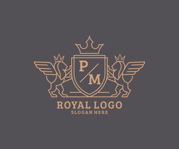 Royal Lion Crest Logo Vector Image
