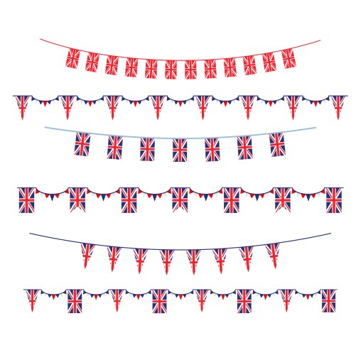 Set union jack flag vector image