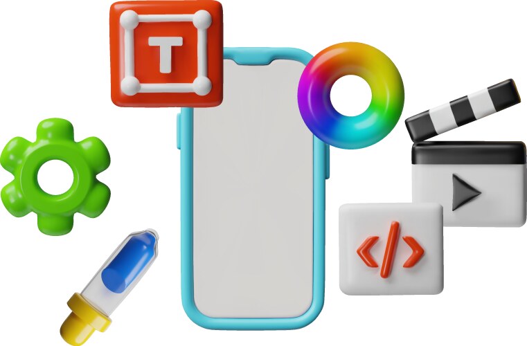 3d ui ux user software interface design vector image