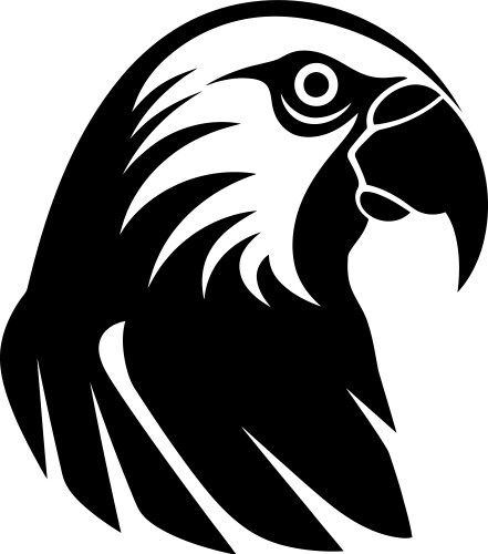 Parrot head icon tattoo logo Vector Image
