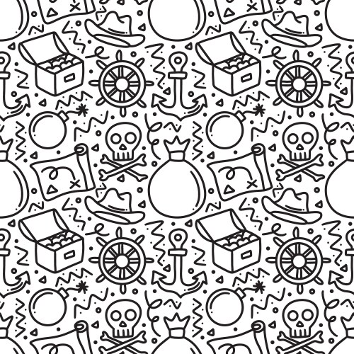 Colorful seamless pattern pirates element doodles – Royalty-Free Vector ...