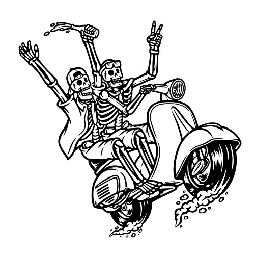 Skull Rider Motorcycle Fun Vector Image