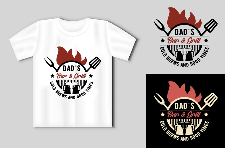 Dad s bar and grill lettering for t shirt Vector Image