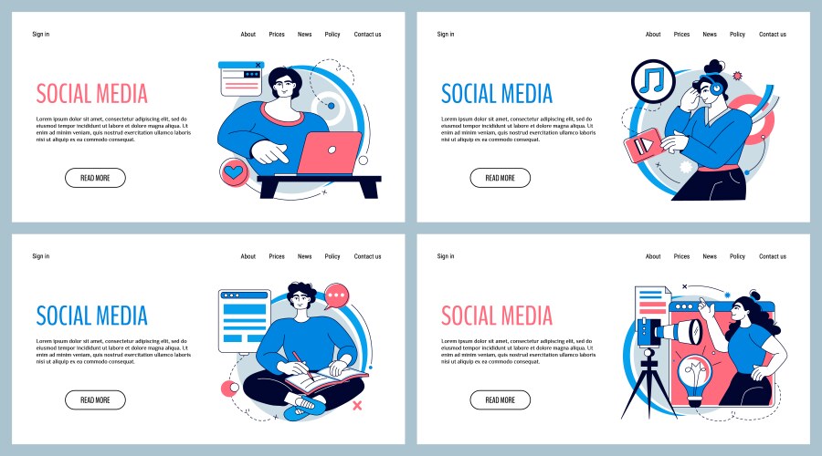 Social media post design template Royalty Free Vector Image